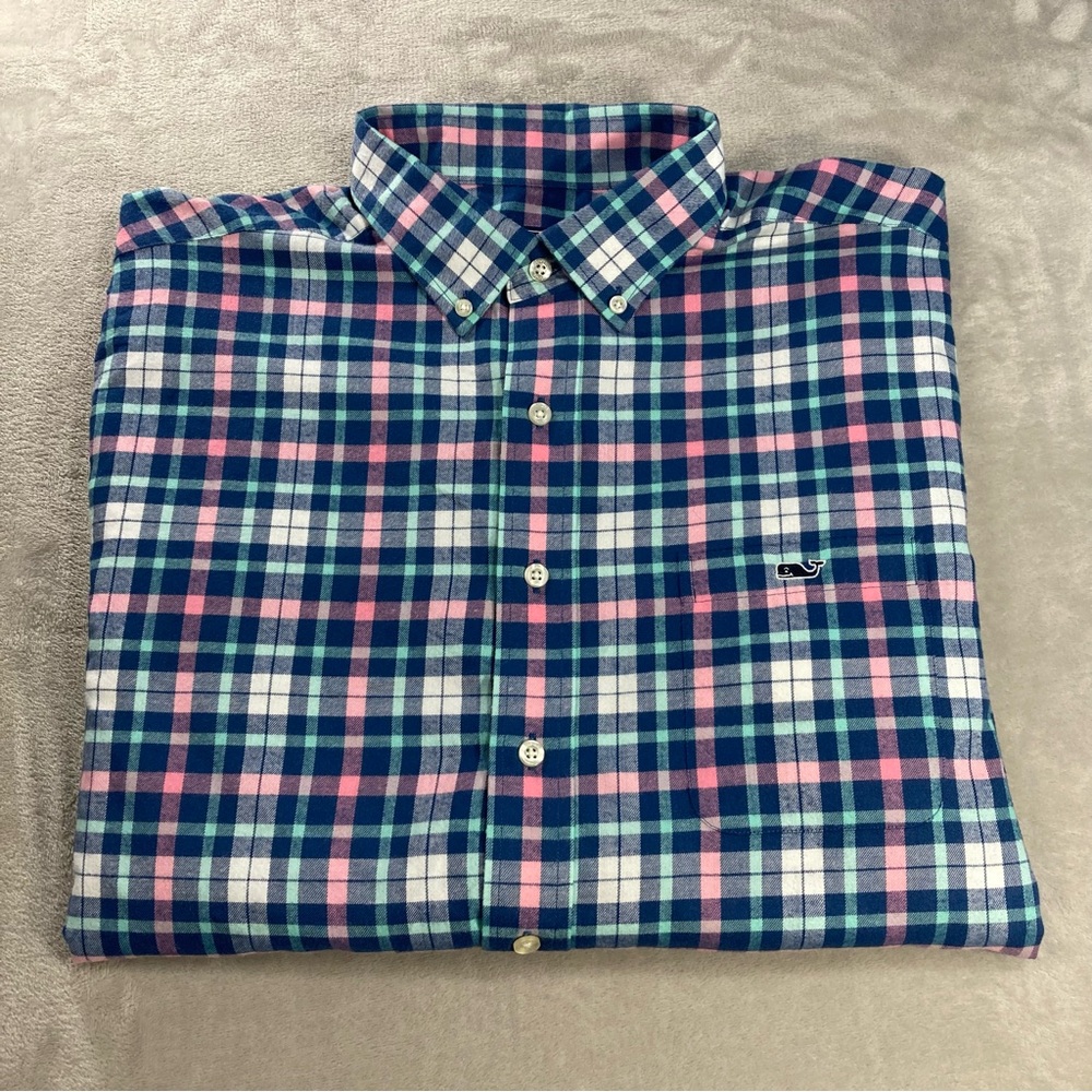 Vineyard Vines Performance Classic Fit Tucker Shirt Brushed Twill Flannel Sz XL
